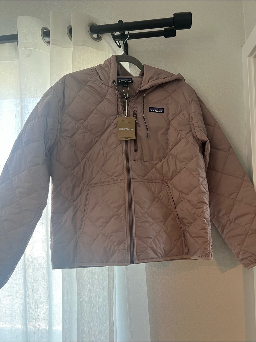 Patagonia Quilted Hooded Jacket - Blush Taupe